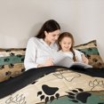 thumbnail image 4 of Manfei Vintage Paw Print Full Size Comforter Sets,Brown Pine Wood Bedding Comforter Set,Black Reversible,3-Piece,1 Comforter and 2 Pillowcases, 4 of 7