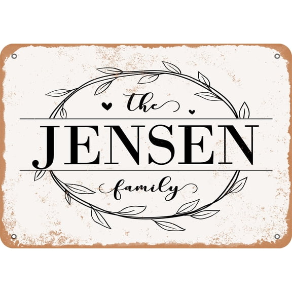 7 x 10 Metal Sign - The Jensen Family (Style 1) - Vintage Rusty Look