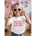 thumbnail image 5 of MAWOTEA BECAUSE I'M KIM. THATS WHY. Pattern T-shirt, Playful Graphic T-shirt for Kids, Size 3-13Years, 5 of 5