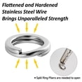 thumbnail image 3 of Dr.Fish Stainless Steel Split Ring High Strength 9-400LB Flattened Hyper Wire Heavy Duty Lure Ring Saltwater Terminal Tackle Connector Jigging Trolling, 3 of 8
