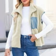 thumbnail image 3 of qucoqpe Womens Fuzzy Fleece Vests Fall Winter Sleeveless Zip Up Jacket Casual Lapel Warm Coats Cozy Soft Outerwear with Zip Pocket, 3 of 7