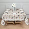 thumbnail image 3 of Beige Cow Flower Pattern Square Tablecloth,Waterproof Square Table Cover,Wipeable Spillproof Washable Table Cover for Home Kitchen Party Decor 52"x52"(132x132cm), 3 of 6