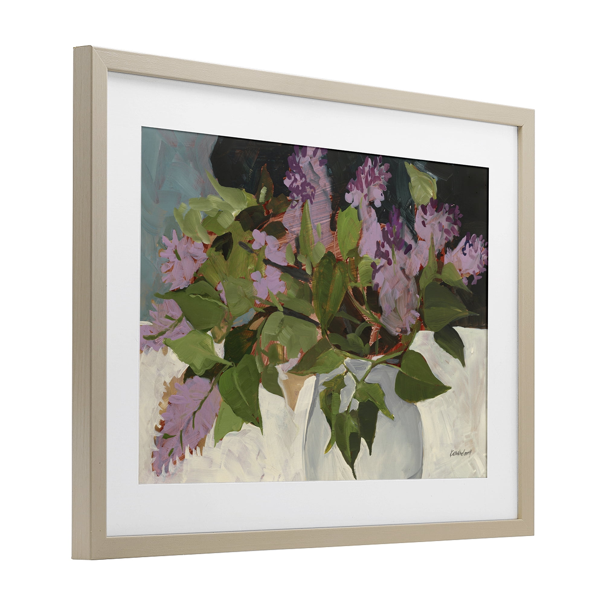 Stupell Industries June Lilacs Bouquet Birch Framed Print Under Glass, design by Katherine Lovell