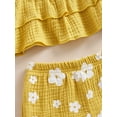 thumbnail image 6 of Toddler Baby Girls Shorts Set, Dual Layer Camisole with Elastic Waist Flower Print Shorts Summer Outfit, 6 of 8