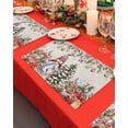 thumbnail image 4 of Winter Gnome Placemats Set of 4 Christmas Tree Leaves Flower Snowflake Ball Retro Linen Heat Insulation Washable Place Mats, Rustic Non-Slip Table Mats for Dining Table Party Kitchen Decor,13x19 Inch, 4 of 4