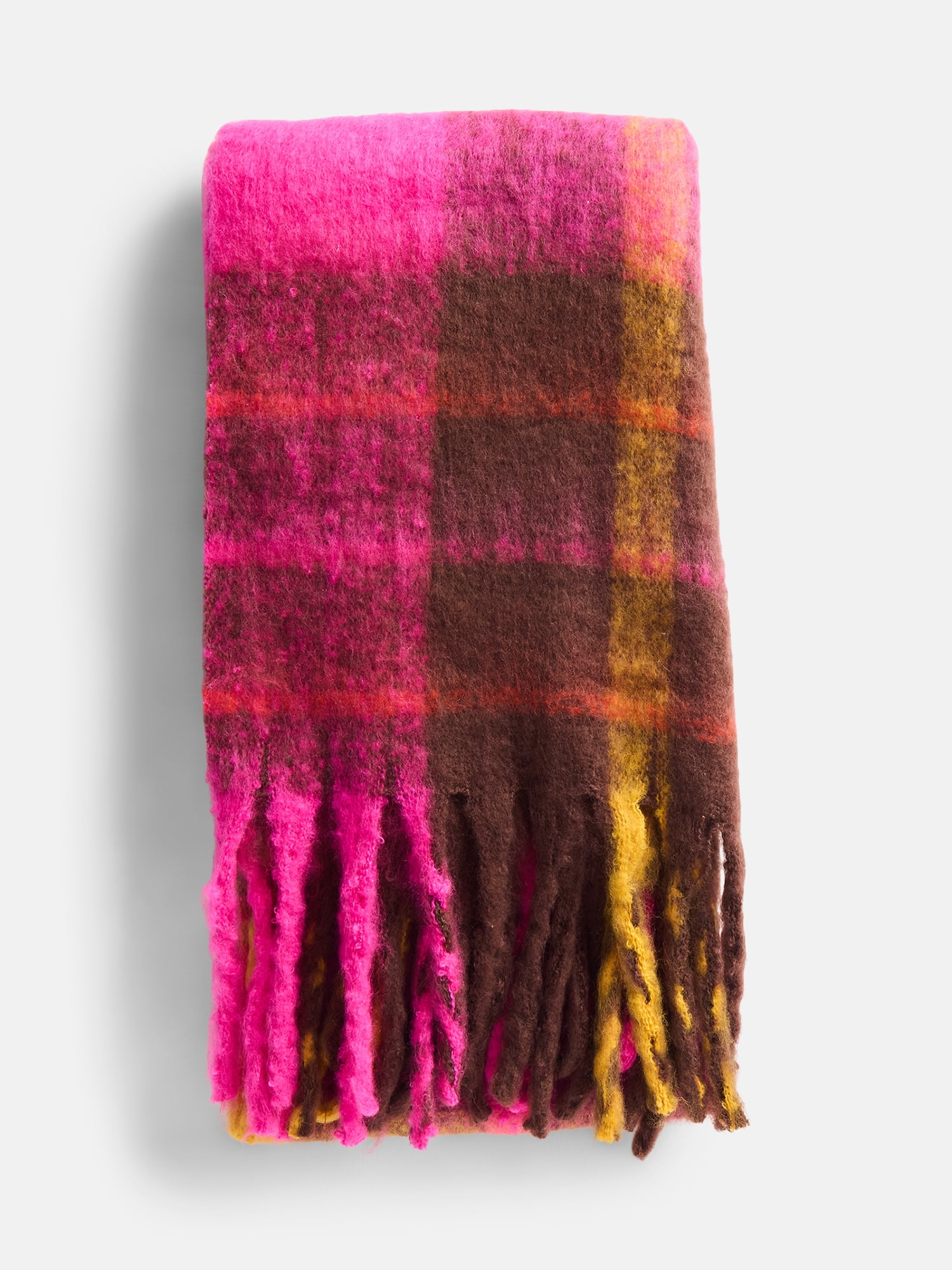 Scenario Women's Heritage Plaid Scarf with Fringe Trim