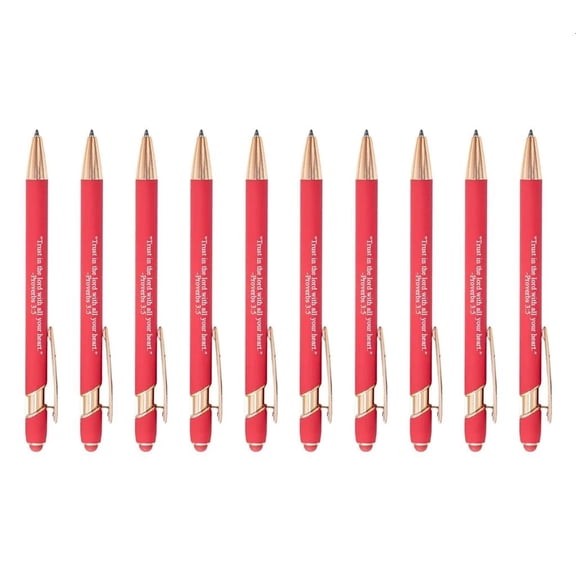 Giaone 10Pcs ABS Retractable Ballpoint Pens Bible Verses Ballpoint Pens for Students