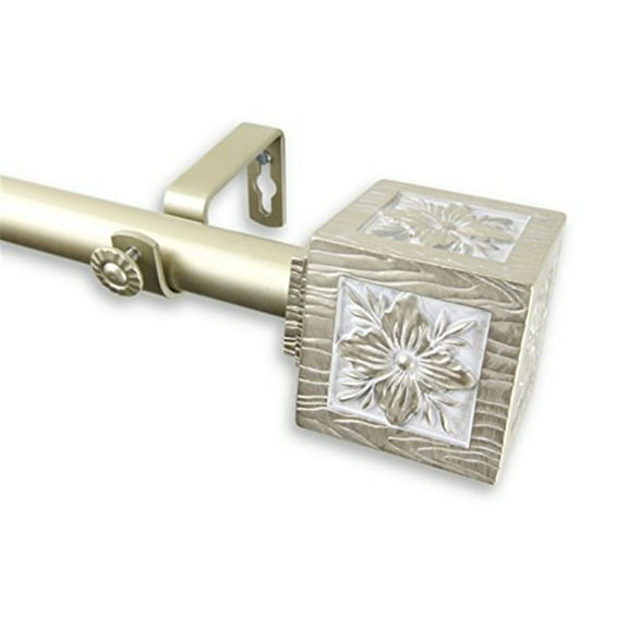 Decorative Window Curtain Rod - Tension Rod, Adjustable, Light Gold Finish, Home Decor