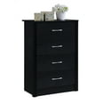 thumbnail image 1 of Hodedah Four Drawer Contemporary Wooden Chest in Black Finish, 1 of 8