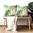 thumbnail image 4 of Tropical Green Leaves Pillow Covers 18x18 Set of 2 Palm Leaf Decorative Outdoor Throw Pillow Cases Standard Size Spring Summer Modern Botanical Pillowcases Cushion Cover for Sofa Couch Bed, 4 of 6
