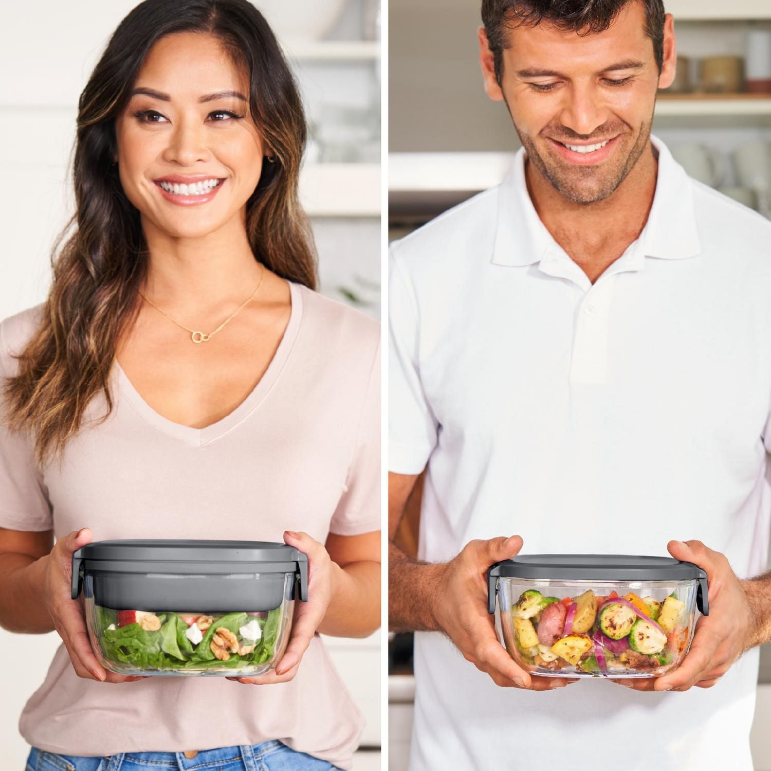 Récipient à salade tout-en-un en verre Bentgo - Gris foncé