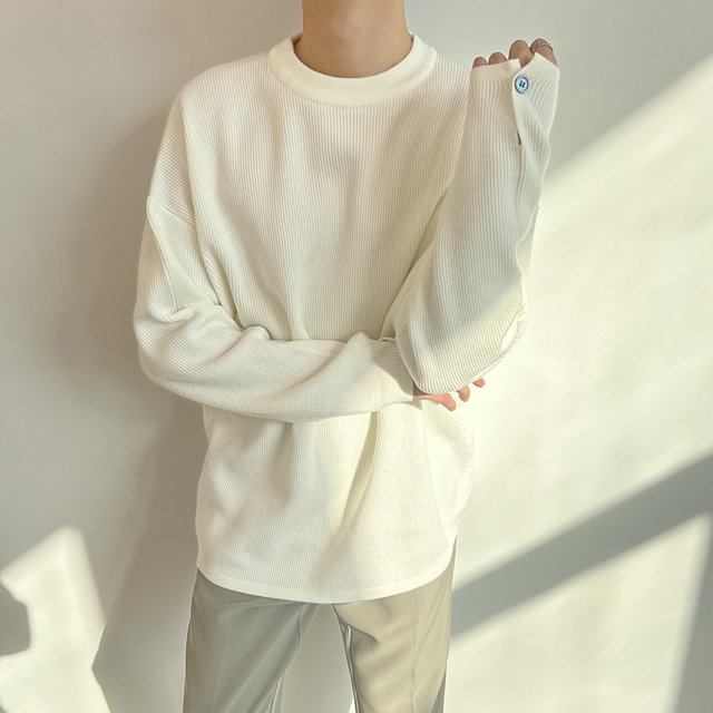 Suéter de estilo perezoso con diseño de sentido de nicho para hombre, suéter holgado de cuello redondo para otoño e invierno, suéter grueso de moda para abajo