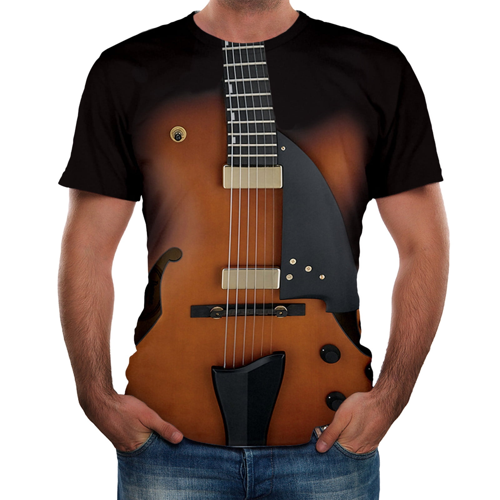 Labakihah mens t shirts Men's Fashon Guitar 3D Printed T-shirt Cool ...