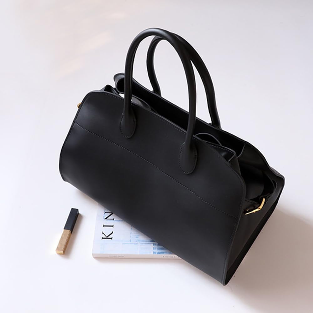 QIUYI Genuine Leather Tote Bag for Women Large Capacity Work Tote Top-handle Bag Vintage Hobo Handbag Casual Satchel Bag