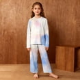 thumbnail image 2 of CPNG Girls Sleepwear Set Tie Dye Crewneck Long Sleeve Top and Matching Pants Soft Comfy Loungewear 2 Piece Set, 2 of 4