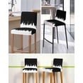 thumbnail image 5 of Abstract Black Bar Stool Covers Set of 2, Modern Minimalist Graffiti Artwork Stretch Washable Bar Chair Covers with Backs, Removable Pub Counter Height Chair Cover for Kitchen Dining Room Cafe, 5 of 7