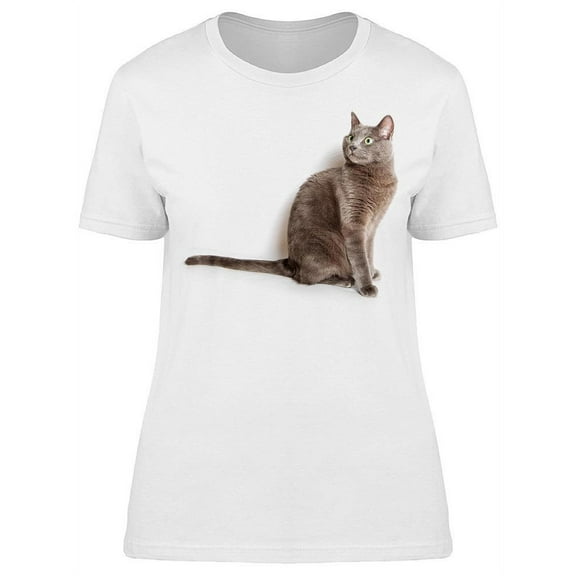 Elegant Portrait Russian Cat  T-Shirt Women -Image by Shutterstock, Female Large