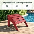 thumbnail image 3 of Folding Adirondack Ottoman set of 2, HDPE Outdoor Adirondack Chair Footrest for Outside Indoor,19.7in W, Red(Set of 2), 3 of 6
