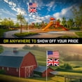thumbnail image 6 of G128 Combo Pack: 20 Ft Telescoping Aluminum Flagpole (Silver) & American and United Kingdom Flags 3x5 Ft, Both ToughWeave Series Embroidered Polyester | Pole with Flags Included, 6 of 9