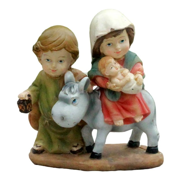 Estatuas de resina Zulema adorno religioso Navidad Paseo en burro Sagrada Familia