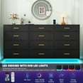 thumbnail image 3 of ChVans 12 Drawer Dresser with 60000-color LED Lights & Power Outlet, 63'' Long Modern Chest of Drawers for Closet, Wide Drawer Organizer Cabinet for Bedroom, Living Room, Entryway, Hallway, 3 of 9
