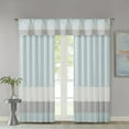 thumbnail image 3 of Madison Park Stripes 50" x 18" Adult Curtain Valance with Pintuck Details for Indoor Use in Aqua, 3 of 6