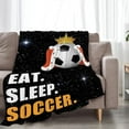 thumbnail image 3 of Soccer Blanket Plush Cozy Sports Throw Blankets for Girls Boys Women Men Kids Flannel Fleece Ultra Soft Fuzzy Party Blanket Gifts for Bed Couch Sofa 80"X60", 3 of 6