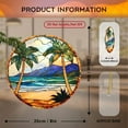thumbnail image 3 of 2D Flat Design Featuring a Tropical Beach Palm Tree Sun Catcher, Measuring , Made of Round Acrylic It Has a Stained Window Style And Serves As a Hanging Decoration, Creating 8*8inch, 3 of 7