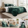 thumbnail image 6 of Quilts Full Size Bedding Set, Dark Green Forest Lightweight Quilted Comforter, Nature Mountain Pine Tree Vintage Soft Reversible Bedspread Coverlet with Pillow Covers for All Season, 78" x 90", 6 of 9