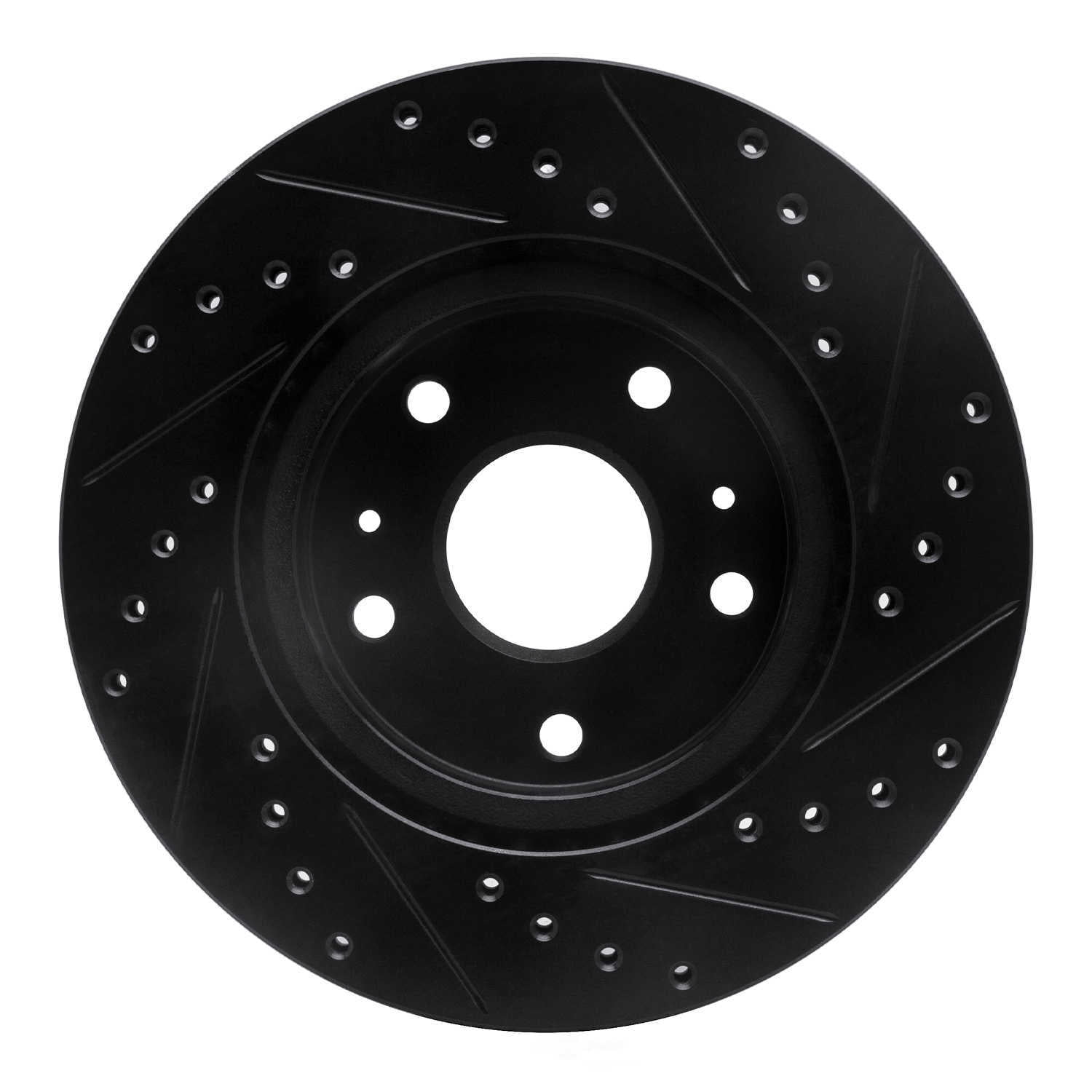 Dynamic Friction Company 633-01004L DFC Brake Rotor - Drilled And Slotted - Black