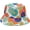Blue and Orange, variant on Cute Floral Print Bucket Hats for Women Teens Summer Beach Sun Hat Reversible Flower Pattern Fisherman Cap