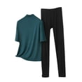 thumbnail image 2 of ylioge M-5X Plus Size Womens Modal-Pajama Sets 2 Piece Outfits Ladies Casual Solid Color Short Sleeve Tops Straight Leg Pants Loungewear Pajamas Set, 2 of 5
