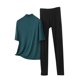 thumbnail image 3 of TaTaai Womens high neck pajama set, 3/4 sleeves, solid color modal, casual trendy, breathable skin-friendly, comfortable fit, great for spring & autumn bedtime & relaxation Gift, 3 of 5