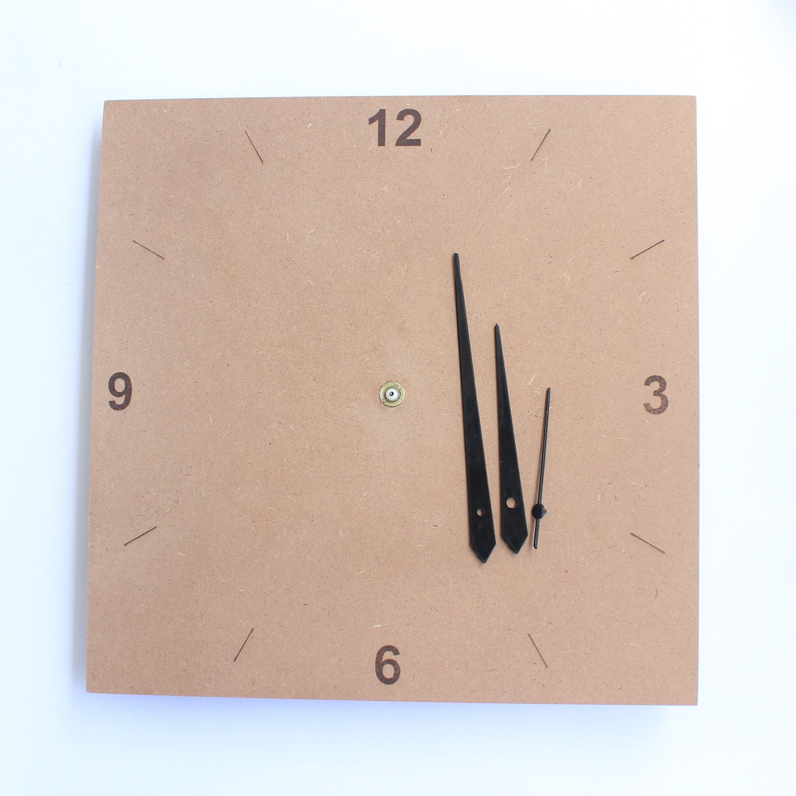 IVEI DIY Clock MDF Clock Wooden Craft MDF Square Clock Cutout Plain