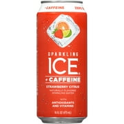 Sparkling Ice +Caffeine Naturally Flavored Sparkling Water, Strawberry Citrus 16 Fl Oz