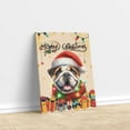 thumbnail image 3 of Merry Christmas Santa Bulldog Scarf Twinkling Lights Xmas Holiday Vertical Matte Canvas Poster Dog Lover Gifts Idea Wall Art Home Decor - 00022, 3 of 5