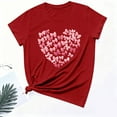 thumbnail image 6 of FDGIU Women's Valentine's Day Short Sleeve Shirt - Cute Heart Print Crew Neck Soft Casual Summer Top, 6 of 6