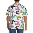 thumbnail image 3 of Gukieu Funny Chicken Print Men's Short-sleeved Shirts, Button-down Pocket Shirts, T-shirts, Beach Vacation Travel Summer Clothing-3X-Large, 3 of 5