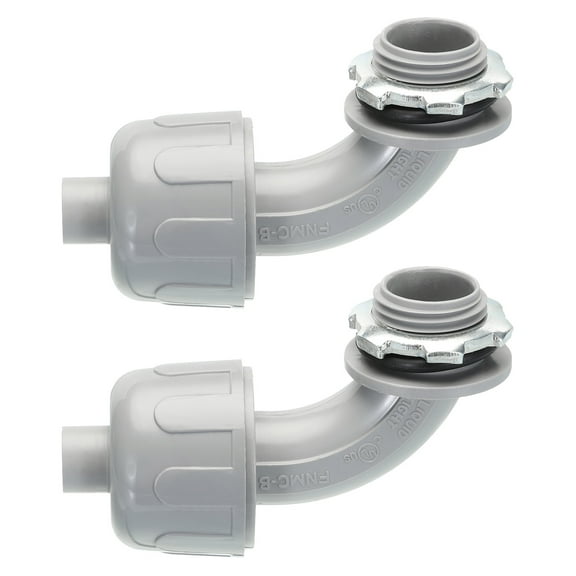 Uxcell Liquid Tight Connector 3/8NPT Non-metallic Electrical Conduit Fitting Pack of 2(90 degree)