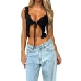 thumbnail image 3 of Coduop Women Backless Top Spaghetti Strap Tank Crop Tops Cami Slim Fitted Shirt, 3 of 6