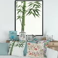thumbnail image 2 of Designart 'Detail Of Dark Green Bamboo On White III' Traditional Framed Canvas Wall Art Print, 2 of 5