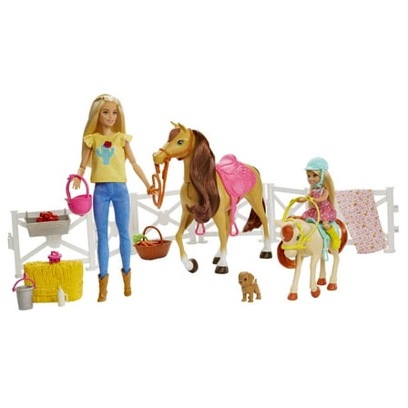 Barbie Hugs 'N' Horses Playset with Barbie & Chelsea Dolls, Blonde