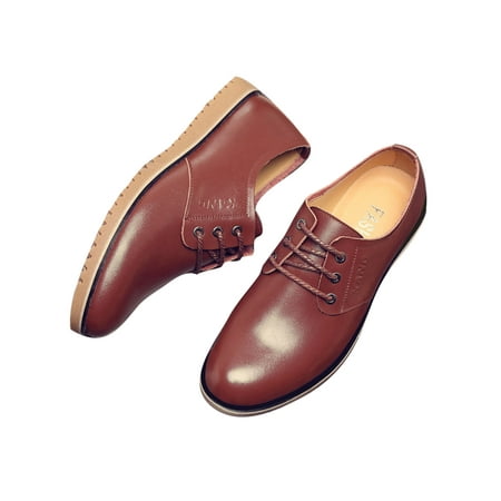 

Woobling Mens Oxford Shoe Party Lightweight Lace Up Comfy Business Dress Leather Shoes