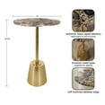 thumbnail image 2 of Kate and Laurel Tira Elegant Round Side Table, 14 x 24, Black Agate and Gold, Modern Glam Circular End Table with One-of-a-Kind Natural Stone Tabletop, 2 of 8