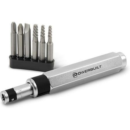 

Powerbuilt - 7 Pc. Mini Impact Driver & Extractor Set Hand Tools Bit Drivers & Bits Bit Drivers - Multi-In-One (647767) Silver