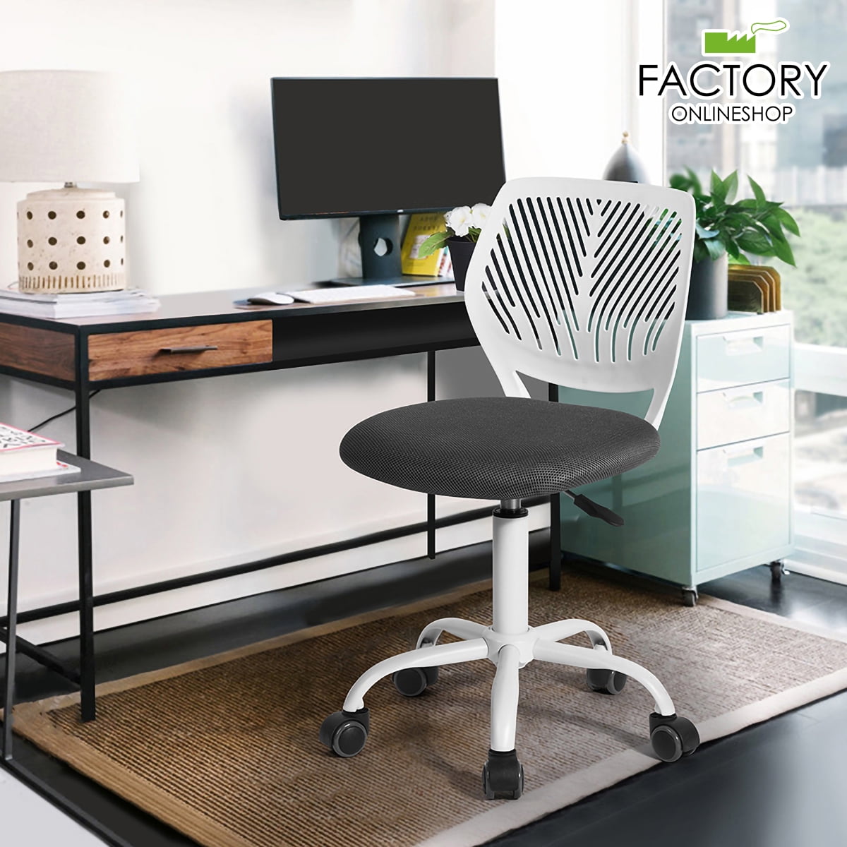 Geniqua Office Chair Swivel Computer Task Work Adjustable Kids Room