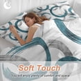 thumbnail image 5 of Turquoise Grey Bedding 3 Piece Duvet Cover Set Queen Size, Geometric Circle Modern Abstract Simple Art Soft Microfiber Comforter Cover with Zipper Closure & Pillowcases, FadeResistant Quilt Cover, 5 of 9