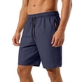 thumbnail image 2 of EOYWHK Gym Shorts with Pockets Elastic Waist Workout Shorts for Men Soft Lightweight Breathable Comfort Athletic Shorts for Men Dark Blue, Size S, 2 of 8
