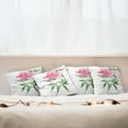 thumbnail image 7 of Ambesonne Nature Throw Pillow Cover 4 Pack, Vintage Peony, 20", Pink White Green, 7 of 7