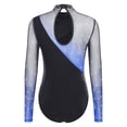 thumbnail image 7 of Aislor Women's Long Sleeve Leotard With Shorts Figure Skating Outfit Contemporary Dancewear Blue S, 7 of 7